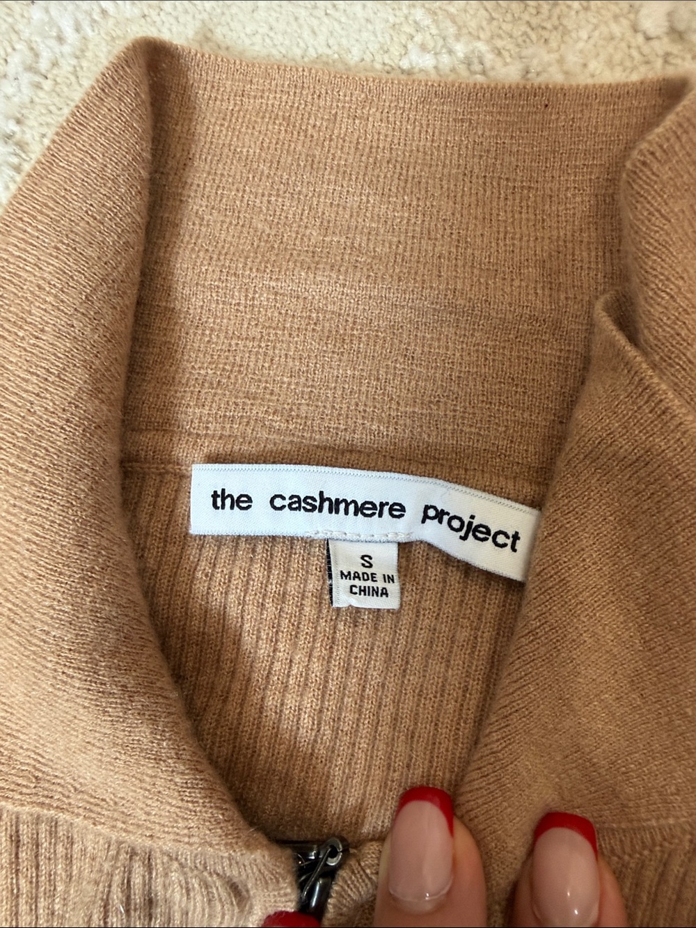 Camel Ribbed Zip-Front Jacket - Picture 2 of 3
